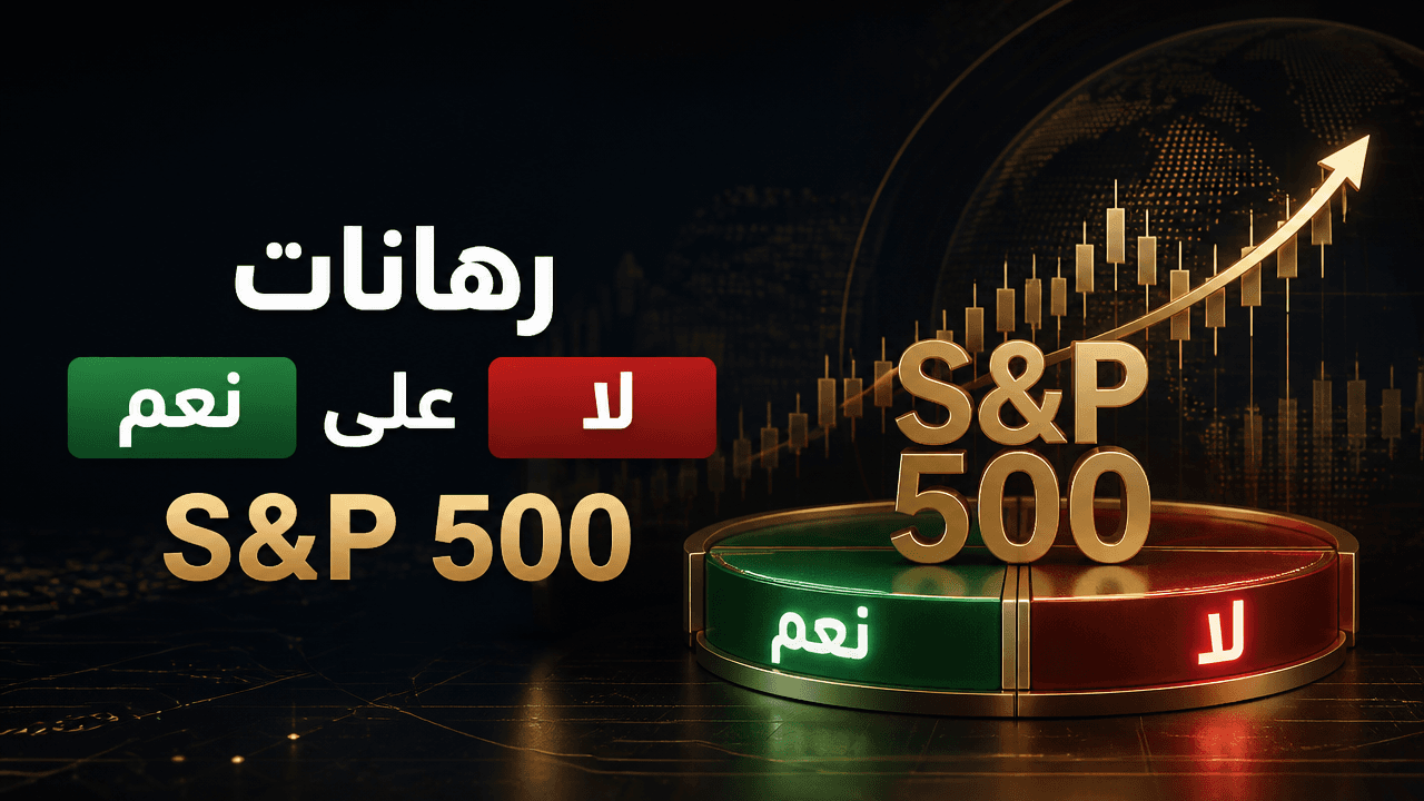 تصميم خبري عن رهانات نعم أو لا على مؤشر S&P 500
