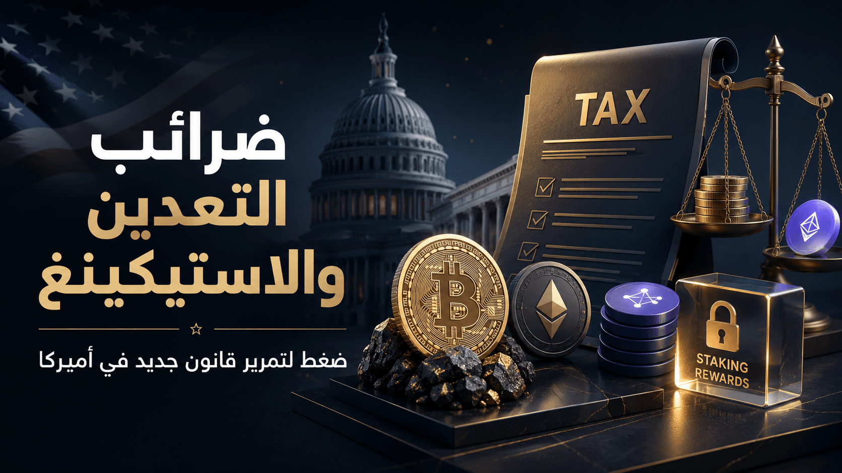 قطاع الكريبتو يضغط لتأجيل ضرائب التعدين والاستيكينغ في أميركا