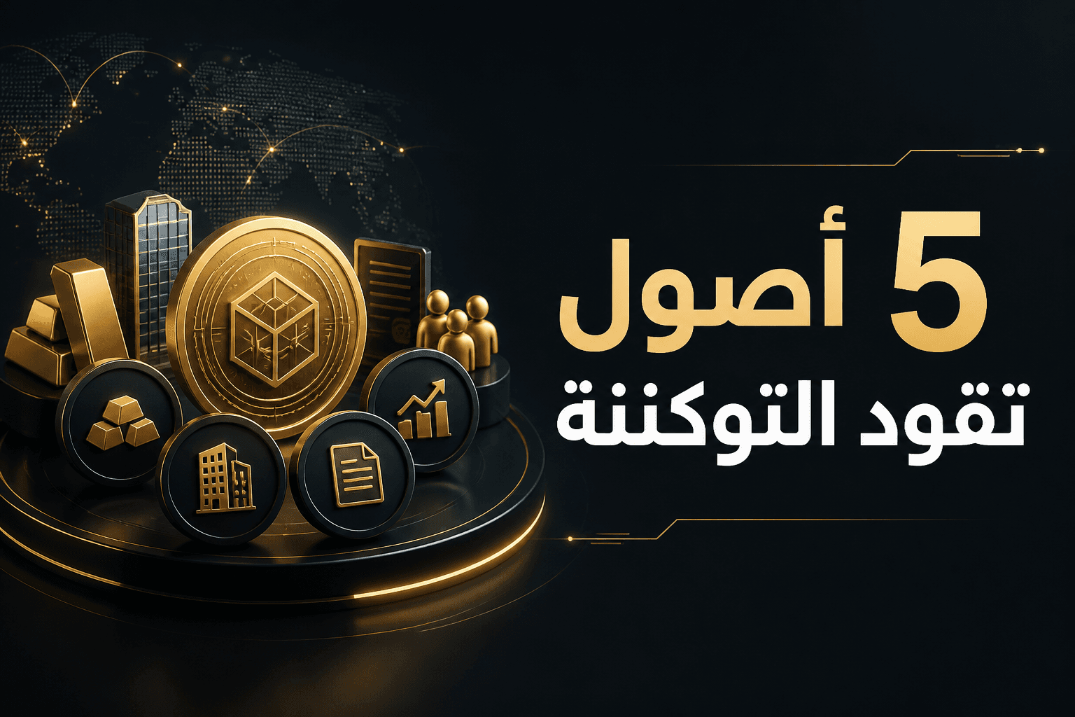 رسوم توضيحية عن خمس فئات تقود توكننة الأصول الواقعية على السلسلة