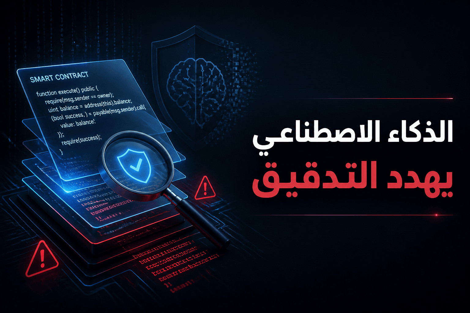 تصميم يوضح تأثير الذكاء الاصطناعي على تدقيقات أمن العملات المشفرة