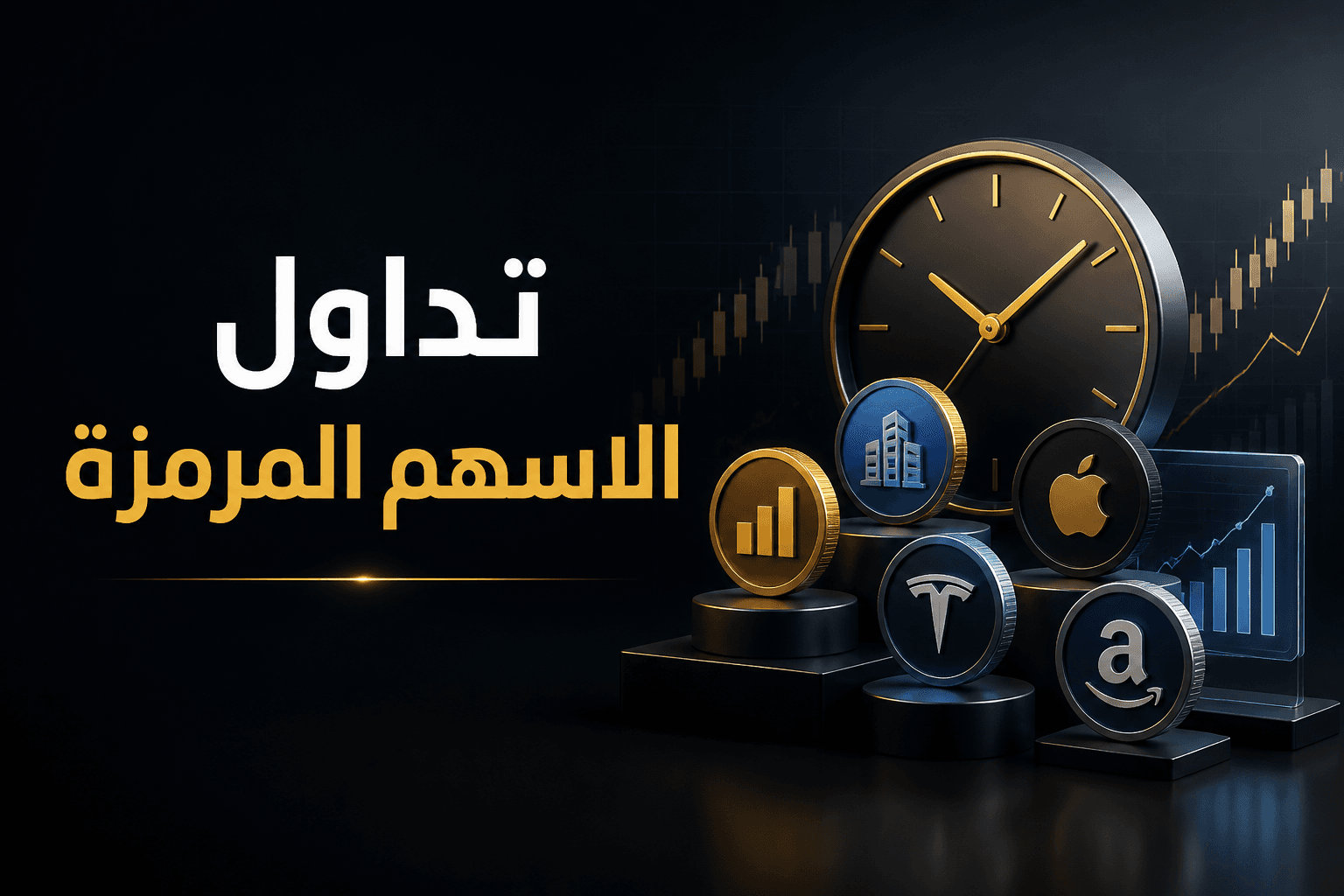 واجهة خبر عن تداول الأسهم المرمزة على مدار الساعة