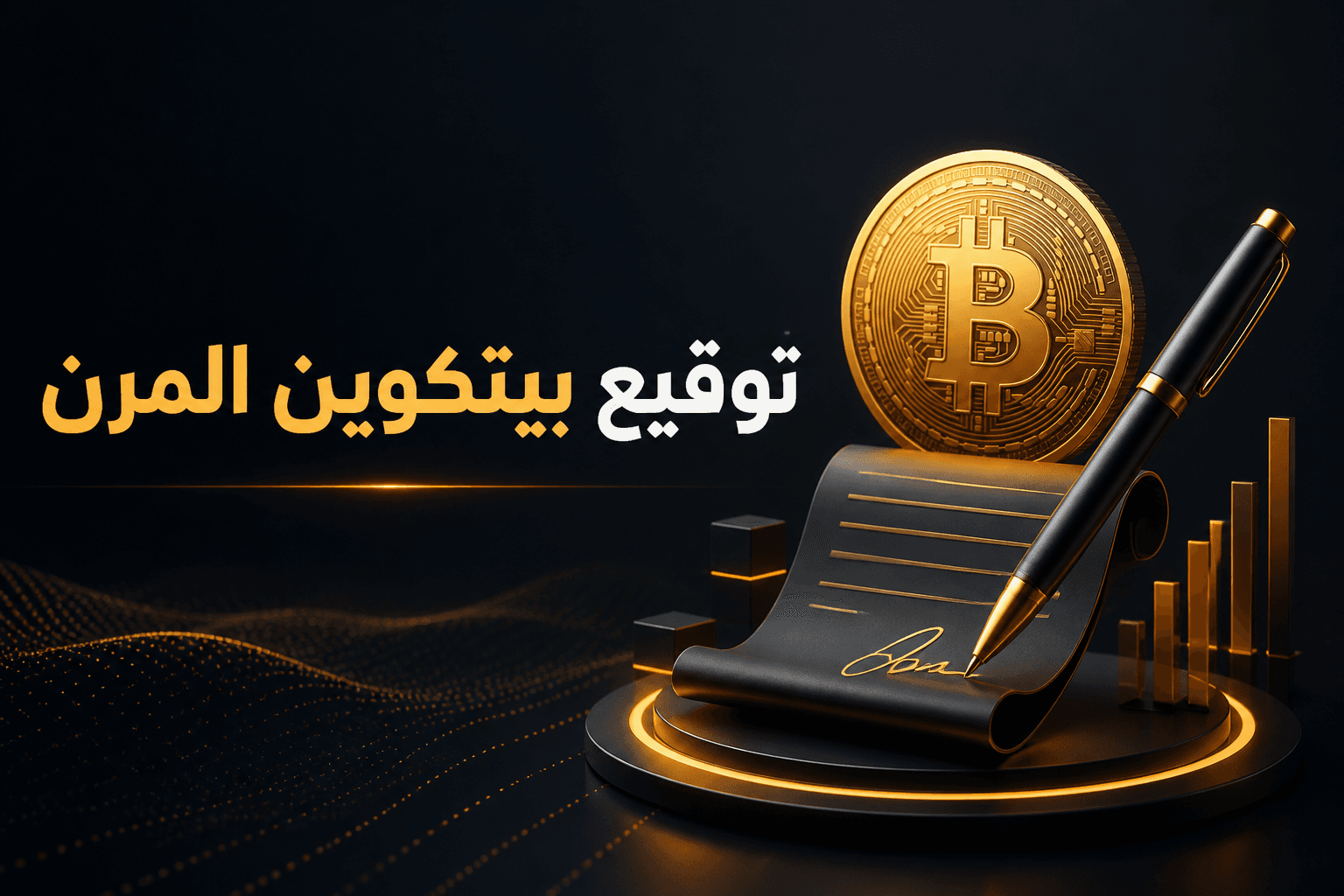شرح بصري لمفهوم توقيع بيتكوين المرن في بروتوكول APO