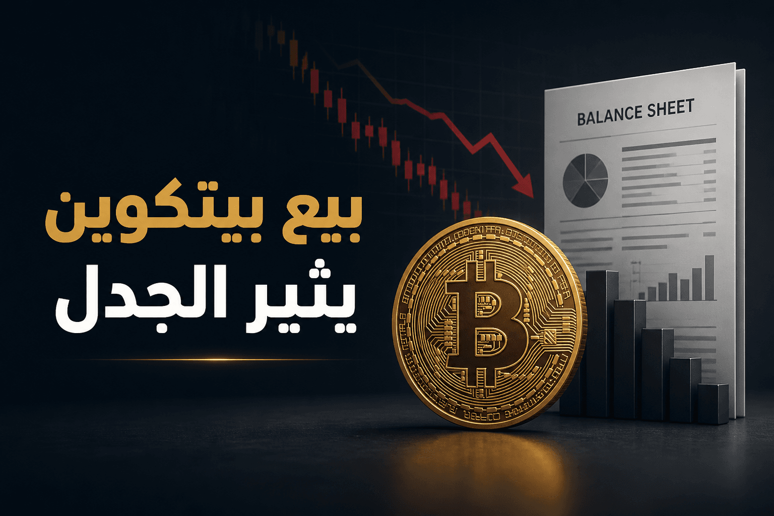 غلاف يوضح جدل بيع بيتكوين من Strategy لدعم التزاماتها المالية