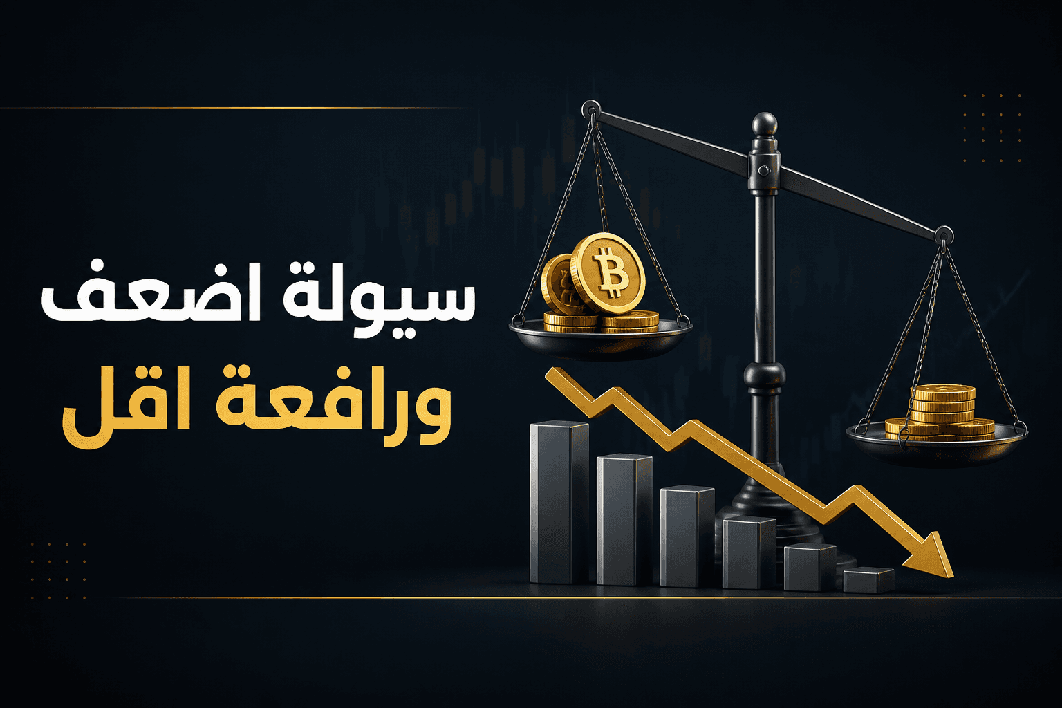 سيولة اضعف في الكريبتو غلاف يوضح تراجع السيولة والرافعة في سوق العملات المشفرة
