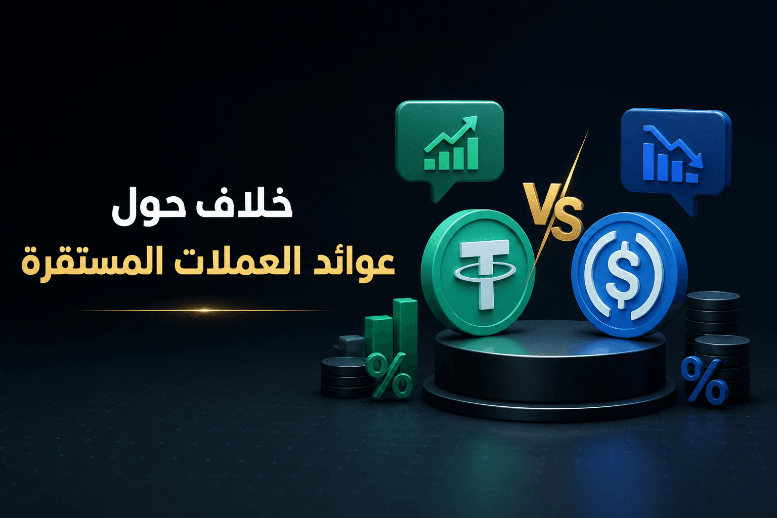 رسوم توضيحية عن خلاف مصرفي أمريكي حول عوائد العملات المستقرة