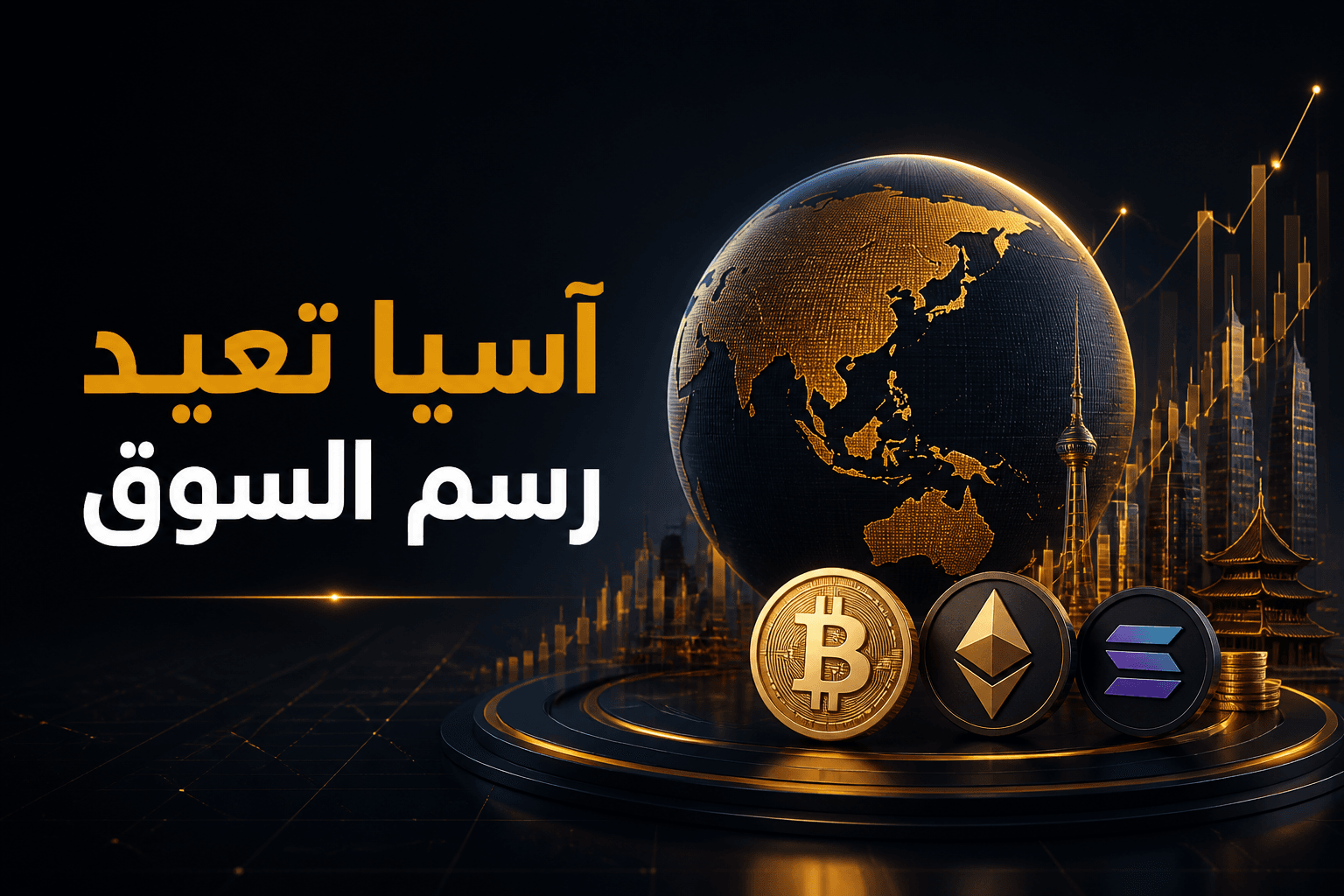 غلاف يوضح تطورات الكريبتو في آسيا بين دبي وتايوان وروسيا