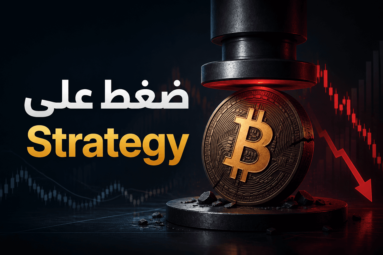 غلاف يوضح ضغطا على Strategy مع تحركات في سوق الكريبتو