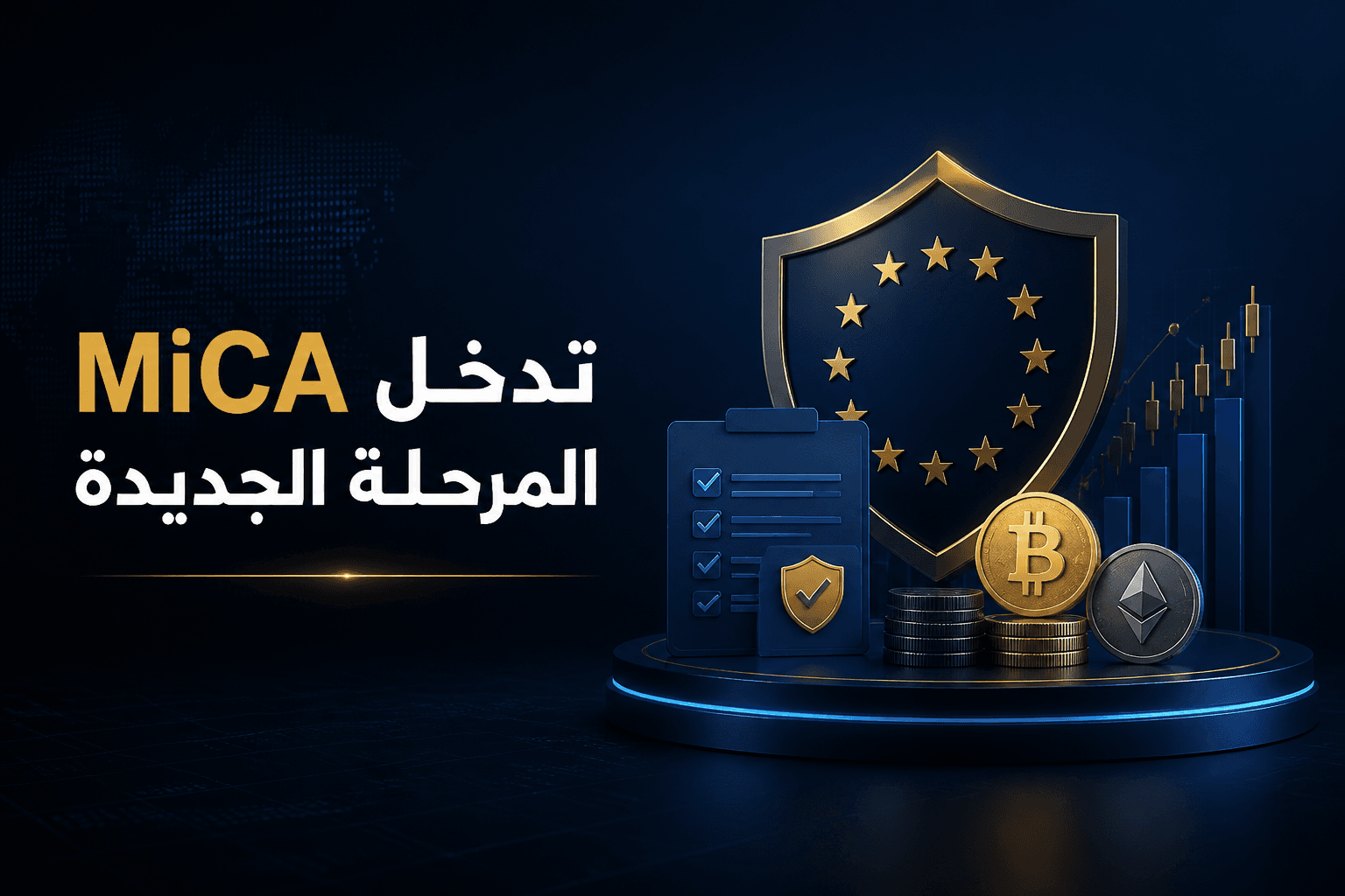 MiCA تدخل مرحلة جديدة غلاف يوضح دخول MiCA مرحلة جديدة بعد انتهاء الفترة الانتقالية