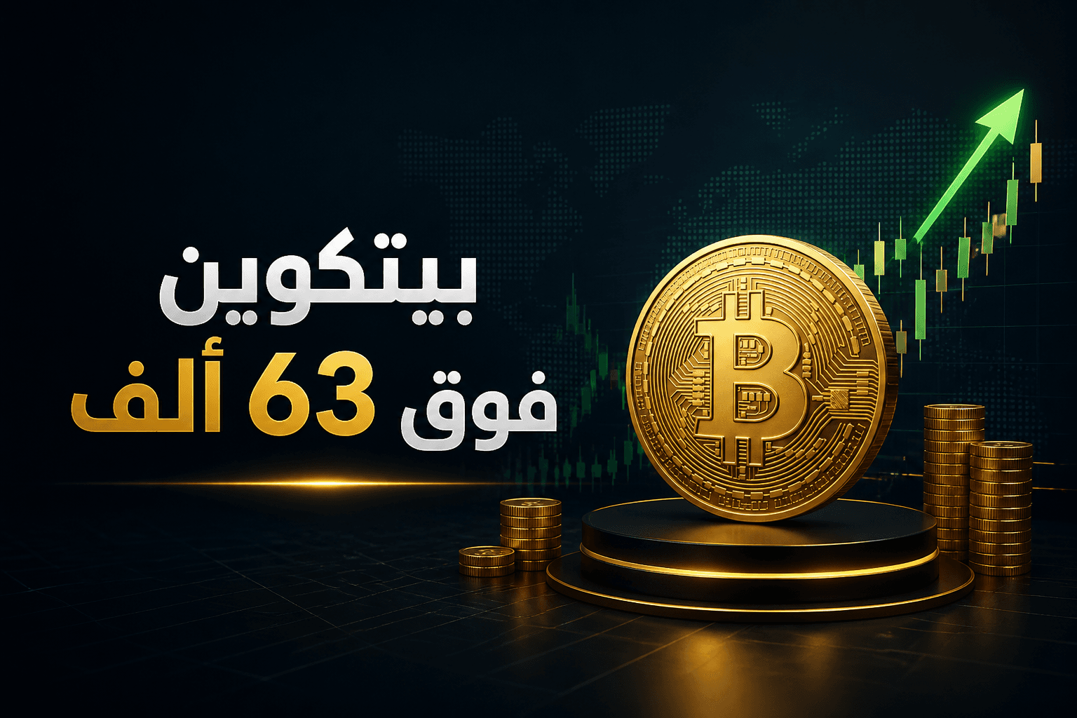 بيتكوين فوق 63 ألف بيتكوين تتجاوز 63 ألف دولار مع ترقب مستويات الإغلاق اليومي