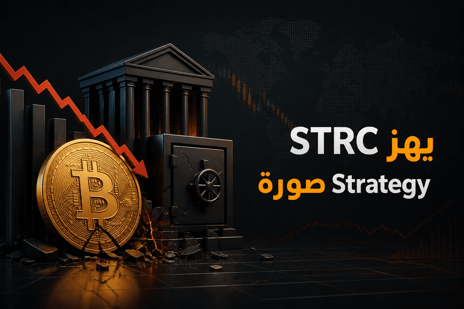 STRC يضغط على Strategy غلاف يوضح تأثير حادثة STRC على صورة Strategy في سوق بيتكوين